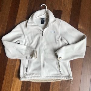 The North Face cream colored fleece jacket